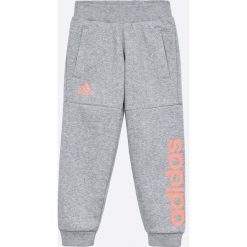 Adidas Performance - Spodnie dziecięce 92-128 cm. Szare legginsy dziewczęce adidas Performance, bez wzorów, z bawełny, sportowe. W wyprzedaży za 79,90 zł.