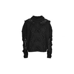 Swetry Guess W74R77 Z1PF0 / Vanda. Czarne swetry damskie Guess, z aplikacjami, bez rękawów, bez kaptura. Za 299,00 zł.