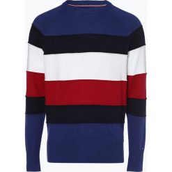 Tommy Hilfiger - Sweter męski, niebieski. Niebieskie swetry klasyczne męskie TOMMY HILFIGER, m, w paski, z bawełny. Za 549,95 zł.