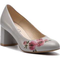 Półbuty ANN MEX - 0253 11S+KW Szary. Szare półbuty damskie Ann Mex, bez wzorów, ze skóry, eleganckie, bez obcasa, na obcasie, bez zapięcia. Za 279,00 zł.