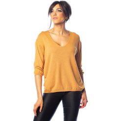Sweter "Jolie" w kolorze żółtym. Pomarańczowe swetry damskie So Cachemire, l, bez wzorów, z kaszmiru, bez rękawów, bez kaptura. W wyprzedaży za 159,95 zł.
