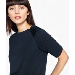 Bluza, fantazyjne ramiona. Czarne bluzy damskie marki La Redoute Collections, l, z elastanu. Za 102,86 zł.