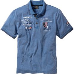 Shirt polo z efektownym zdobieniem bonprix niebieski dżins. Niebieskie koszulki męskie bonprix, s, z aplikacjami, z krótkim rękawem. Za 49,99 zł.