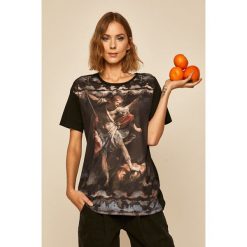 Medicine - T-shirt Eviva l'arte. Czarne bluzki damskie MEDICINE, s, z nadrukiem, z bawełny, z okrągłym kołnierzem. Za 69,90 zł.