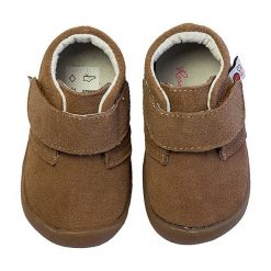 Buciki niemowlęce: Skórzane buty „Suede” w kolorze szarobrązowym do nauki chodzenia