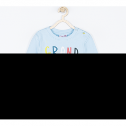 Koszulka. Niebieskie t-shirty chłopięce z długim rękawem marki GRAND PRIX, z aplikacjami. Za 42,90 zł.