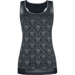 Rock Rebel by EMP Dark Diamond Top damski czarny/szary. Szare bluzki z odkrytymi ramionami marki Rock Rebel by EMP, xl, z nadrukiem. Za 94,90 zł.