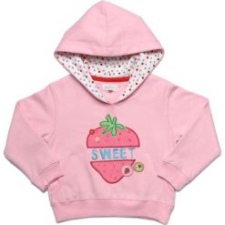BLUZA NIEROZPINANA DLA DZIEWCZYNKI WE WZORY. Różowe bluzy dziewczęce HAPPY KIDS, z aplikacjami, bez rękawów. W wyprzedaży za 14,99 zł.