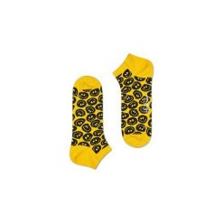 Skarpetki Happy Socks - Twisted Smile Low (TSM05-2000). Żółte skarpetki męskie Happy Socks, w kolorowe wzory, z bawełny. Za 27,90 zł.