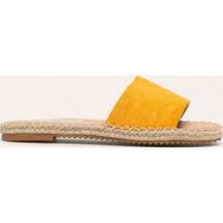 Answear - Klapki Renda. Żółte klapki damskie ANSWEAR, bez wzorów, z gumy, bez obcasa, na obcasie. W wyprzedaży za 49,90 zł.