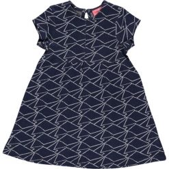Sukienka w kolorze granatowym. Niebieskie sukienki niemowlęce z bawełny, midi, rozkloszowane. W wyprzedaży za 29,95 zł.