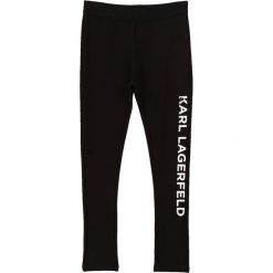 Karl Lagerfeld - Legginsy dziecięce 156-162 cm. Czarne spodnie dziewczęce KARL LAGERFELD, l, z nadrukiem, z elastanu. Za 299,90 zł.