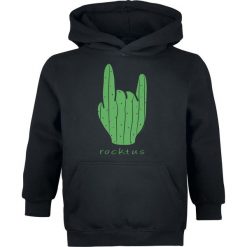 Rocktus Bluza z kapturem dziecięca czarny. Czarne bluzy niemowlęce marki Rocktus, z nadrukiem, z kapturem. Za 24,90 zł.