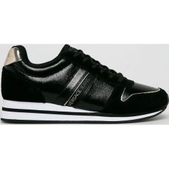 Versace Jeans - Buty. Czarne buty sportowe damskie Versace Jeans, bez wzorów, z jeansu, sportowe. W wyprzedaży za 499,90 zł.