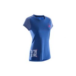 Koszulka trening crossowy 500 damska. Niebieskie t-shirty damskie DOMYOS, xs, z bawełny. W wyprzedaży za 29,99 zł.