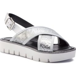 Sandały POLLINI - SA16793G07T8190A Arg/Bia. Szare klapki damskie Pollini, bez wzorów, ze skóry ekologicznej, bez obcasa. W wyprzedaży za 439,00 zł.