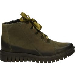 Botki - ZJ100T NAB KH. Brązowe botki damskie Venezia, z nubiku. Za 199,00 zł.