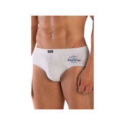 LAMA - slipy męskie M-817CL - 2 sztuki. Szare slipy męskie Lama, m, z nadrukiem, z bawełny. Za 39,00 zł.