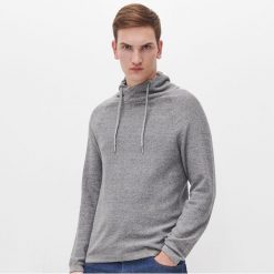 Bawełniany sweter ze stójką - Jasny szary. Szare swetry męskie Reserved, s, bez wzorów, z bawełny, ze stójką, bez kaptura. Za 99,99 zł.