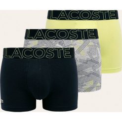 Lacoste - Bokserki (3-pack). Niebieskie bokserki męskie Lacoste, s, z nadrukiem, z elastanu. W wyprzedaży za 129,90 zł.