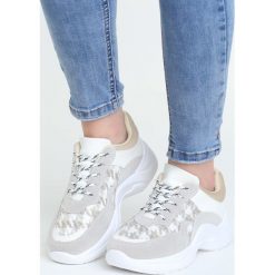 Szaro-Białe Buty Sportowe Pair Sect. Białe buty sportowe damskie marki Born2be, z materiału. Za 99,99 zł.
