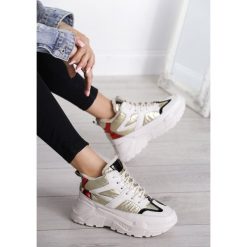 Złote Sneakersy Radhika. Żółte sneakersy damskie Renee, z tkaniny. Za 109,99 zł.