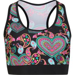 Biustonosz bikini bustier bonprix czarny z nadrukiem. Czarne stroje kąpielowe damskie bonprix, z nadrukiem. Za 74,99 zł.