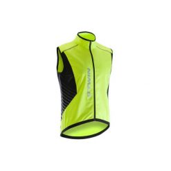 Kamizelka na rower 500 SOFTLIME męska. Żółte kamizelki rowerowe męskie marki B'TWIN, xl, bez wzorów, z poliesteru, bez kaptura, rowerowe. Za 89,99 zł.
