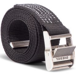Pasek Męski DIESEL - B-Onavigo X05920 P1831 T8013. Czarne paski męskie Diesel, w paski, z materiału. W wyprzedaży za 289,00 zł.