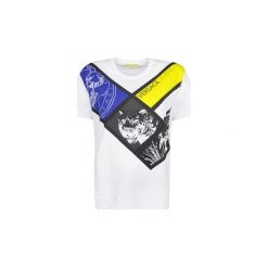 T-shirty z krótkim rękawem Versace Jeans B3GQA7D6 / Manarola. Białe t-shirty męskie Versace Jeans, s, bez wzorów, z jeansu, bez kołnierzyka, krótkie. Za 349,00 zł.