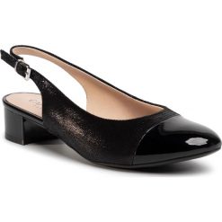 Sandały CAPRICE - 9-29501-24 Black Comb 019. Czarne klapki damskie Caprice, bez wzorów, ze skóry, bez obcasa, na obcasie. W wyprzedaży za 199,00 zł.
