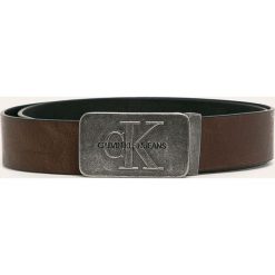 Calvin Klein Jeans - Pasek skórzany. Czarne paski męskie Calvin Klein Jeans, w paski, z jeansu. Za 349,90 zł.