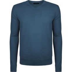 Trussardi Sweter ""V-neck". Swetry męskie Trussardi, bez wzorów, z tkaniny, bez kołnierzyka, bez kaptura. Za 199,00 zł.