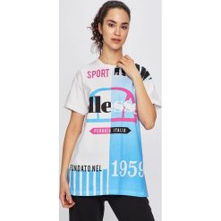 Ellesse - Top. Białe bluzki damskie Ellesse, l, bez wzorów, z bawełny, casualowe, z okrągłym kołnierzem, z krótkim rękawem. W wyprzedaży za 89,90 zł.