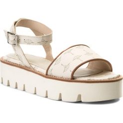 Sandały JOOP! - Liliana 4140003987 Offwhite 101. Brązowe klapki damskie JOOP!, bez wzorów, ze skóry ekologicznej, bez obcasa. W wyprzedaży za 289,00 zł.