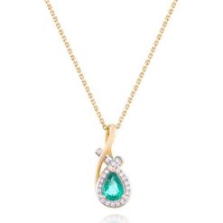 Naszyjniki damskie: Zjawiskowy Naszyjnik – złoto żółte 585, Brylant 0,15ct…