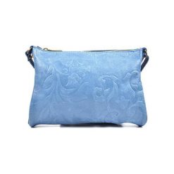 Torebki klasyczne damskie: Skórzana torebka w kolorze niebieskim – (S)24 x (W)18 x (G)2 cm