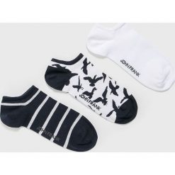 John Frank - Stopki (3 pack). Białe skarpetki męskie John Frank, bez wzorów, z elastanu. Za 29,90 zł.