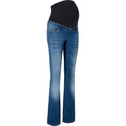 Dżinsy ciążowe BOOTCUT bonprix niebieski "stone”. Niebieskie jeansy damskie bonprix, z jeansu. Za 129,99 zł.