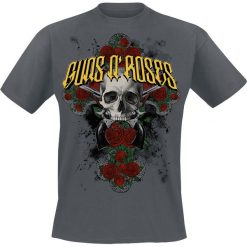 Guns N' Roses Rose Cross T-Shirt ciemnoszary. Szare t-shirty męskie z nadrukiem marki Guns N' Roses, s, z okrągłym kołnierzem. Za 74,90 zł.
