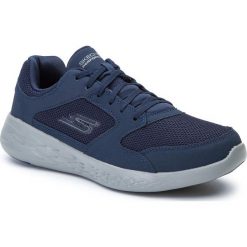Sportowe SKECHERS 55085. Niebieskie buty sportowe męskie Skechers, ze skóry ekologicznej, bez zapięcia. W wyprzedaży za 174,97 zł.