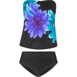 Tankini (2 części) bonprix czarno-lila. Czarne stroje kąpielowe damskie bonprix, bez wzorów. Za 99,99 zł.