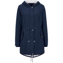Kurtka parka na podszewce z polaru bonprix ciemnoniebieski. Niebieskie kurtki damskie bonprix, z polaru. Za 189,99 zł.