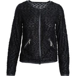 Czarny Kardigan Semiarid. Czarne żakiety damskie Born2be, s, bez wzorów, eleganckie, z krótkim rękawem, krótkie, bez kaptura. Za 39,99 zł.