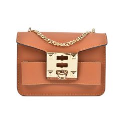 Torebka w kolorze koniaku - (S)19,5 x (W)14 x (G)7 cm. Brązowe torebki klasyczne damskie Bestsellers bags, w paski, z materiału. W wyprzedaży za 199,95 zł.