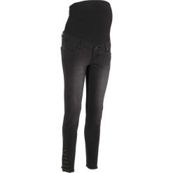 Dżinsy ciążowe SKINNY z ćwiekami bonprix czarny denim. Czarne jeansy damskie skinny bonprix, z denimu. Za 99,99 zł.