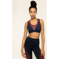 Biustonosz top Tommy Sport Glow 2 Layer S10S100423. Niebieskie topy damskie Tommy Sport, s, bez wzorów, z elastanu, bez kołnierzyka. W wyprzedaży za 189,00 zł.