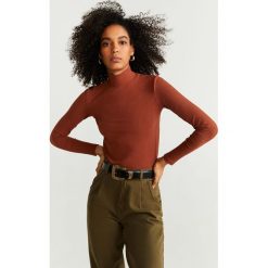 Mango - Longsleeve Silla. Czarne bluzki damskie Mango, m, bez wzorów, z elastanu, z golfem. Za 69,90 zł.
