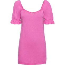 Shirt z dekoltem karo bonprix jasny fuksja. Różowe koszulki damskie bonprix, bez wzorów, z dekoltem karo. Za 29,99 zł.