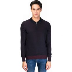 Sweter w kolorze granatowym. Niebieskie swetry męskie GALVANNI, m, bez wzorów, z wełny, polo, bez kaptura. W wyprzedaży za 249,95 zł.
